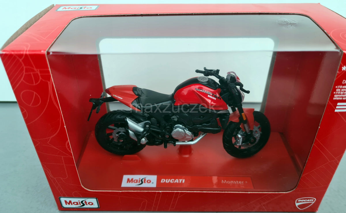 MAISTO 39323 Model Motorcycle Ducati Monster Plus 2021 1:18 Scale Color red