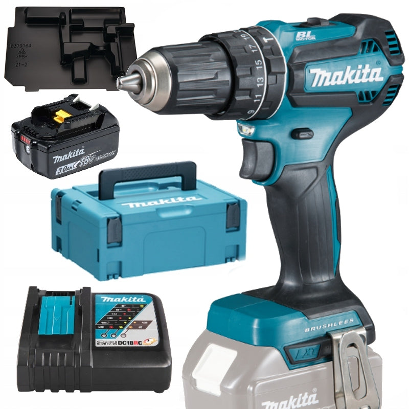 MAKITA Screwdriver UDAR AKU DHP485RF1J 1x 3Ah LOAD MAKPAC