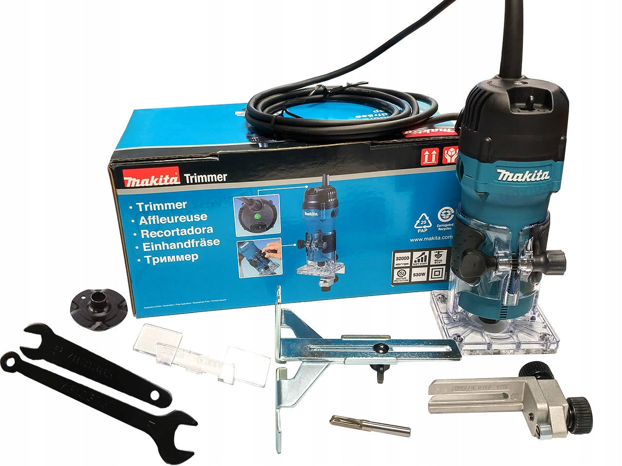 MAKITA Single-handed edge milling machine 6mm smooth start 530W 3711