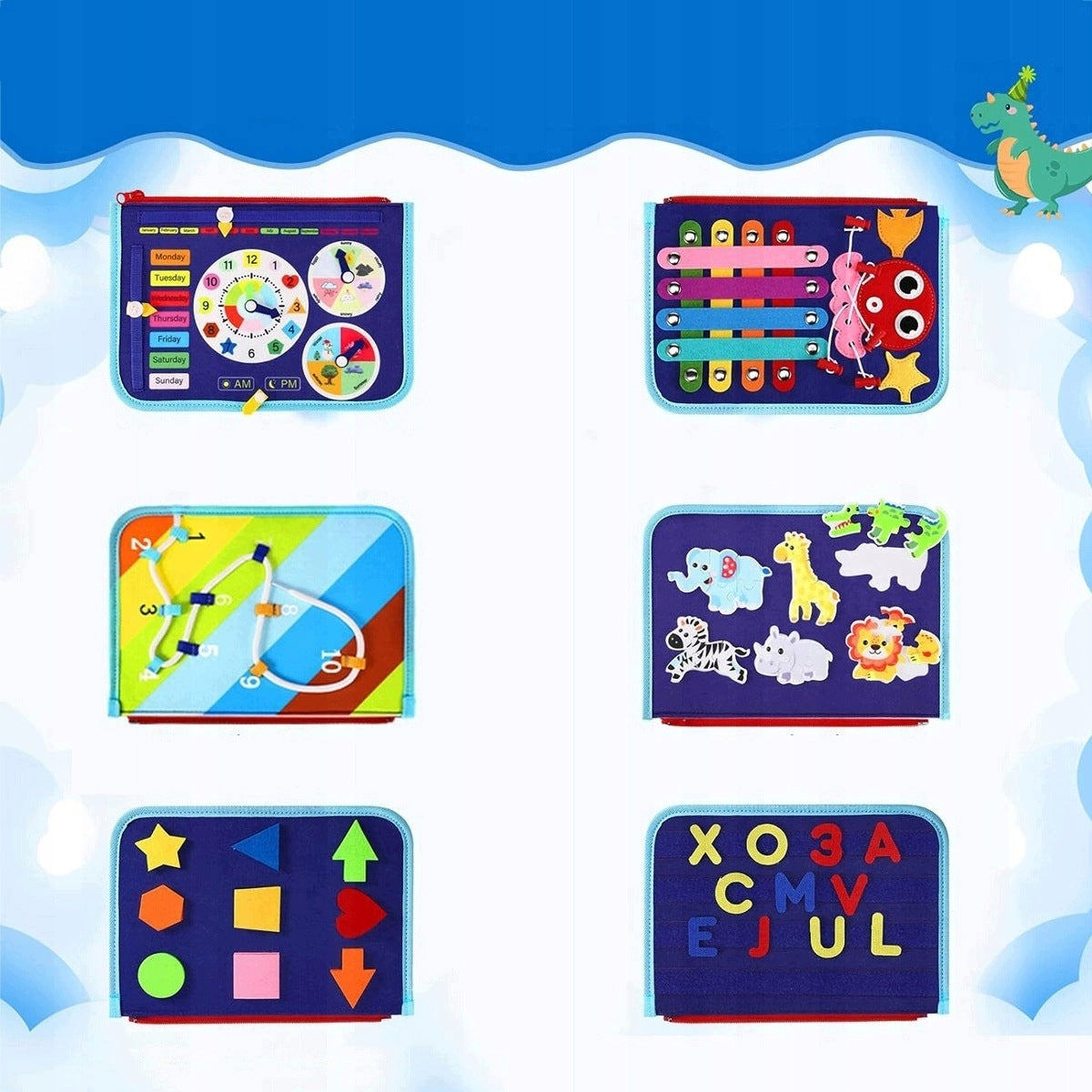 MANIPULATION BOARD EDUCATIONAL SENSORY BOOK SOFT Kid's age 2+ years