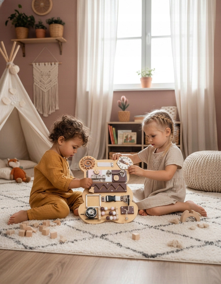 MANIPULATION BOARD SENSORY EDUCATIONAL WOODEN MONTESSORI BEAR Brand no brand