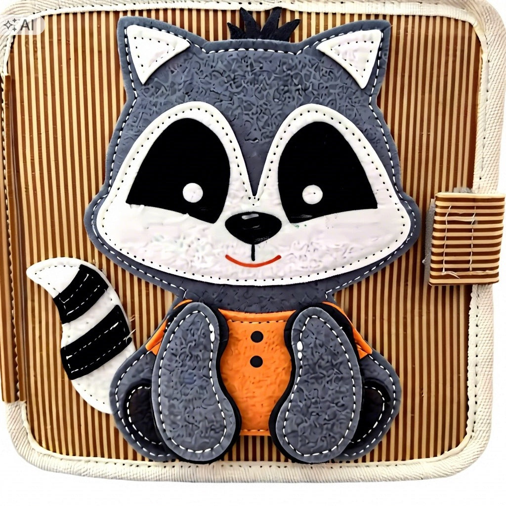 MANIPULATION BOARD SENSORY RACCOON FELT 3D EDUCATIONAL MONTESSORI Manufacturer code NAUKA JAKOŚCIOWA UKŁADANKA