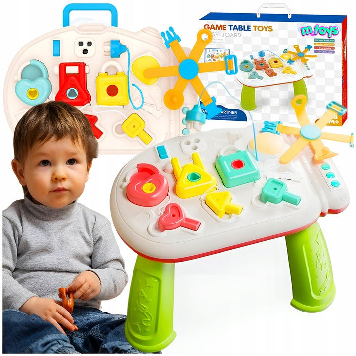 MANIPULATION TABLE INTERACTIVE EDUCATIONAL PADLOCKS PLUG SOUND MONTESSORI