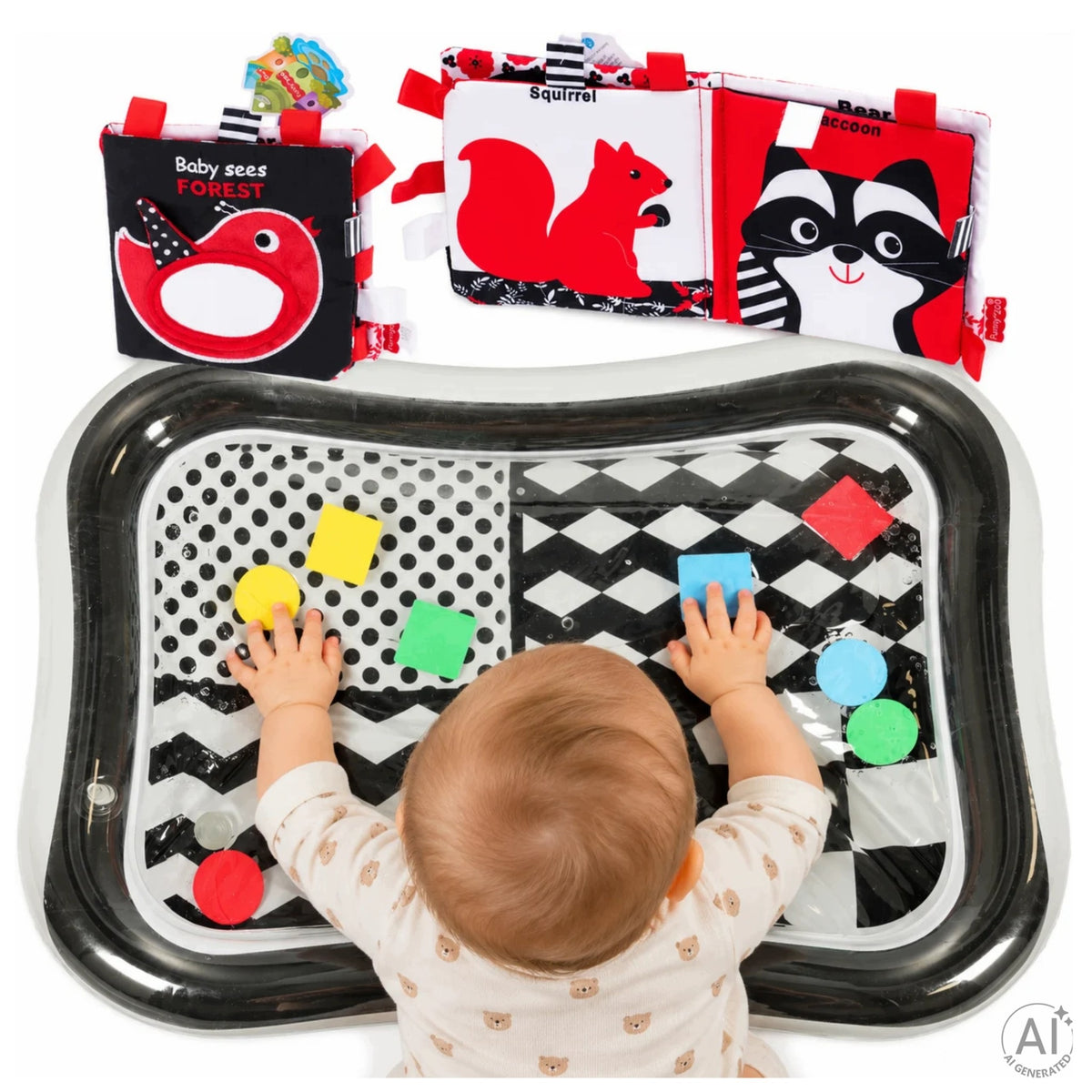 MANIPULATIVE SENSORY BOOK FOR CHILDREN + WATER MAT FOR BABIES