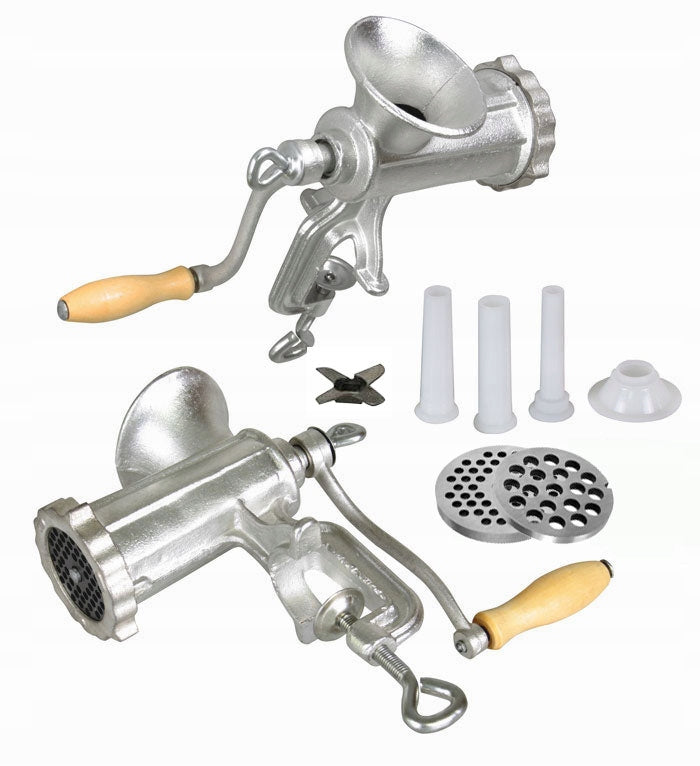 MANUAL CAST IRON MEAT GRINDER SIEVE 5,8 MM / SIZE #5 / FUNNELS Packaging status original