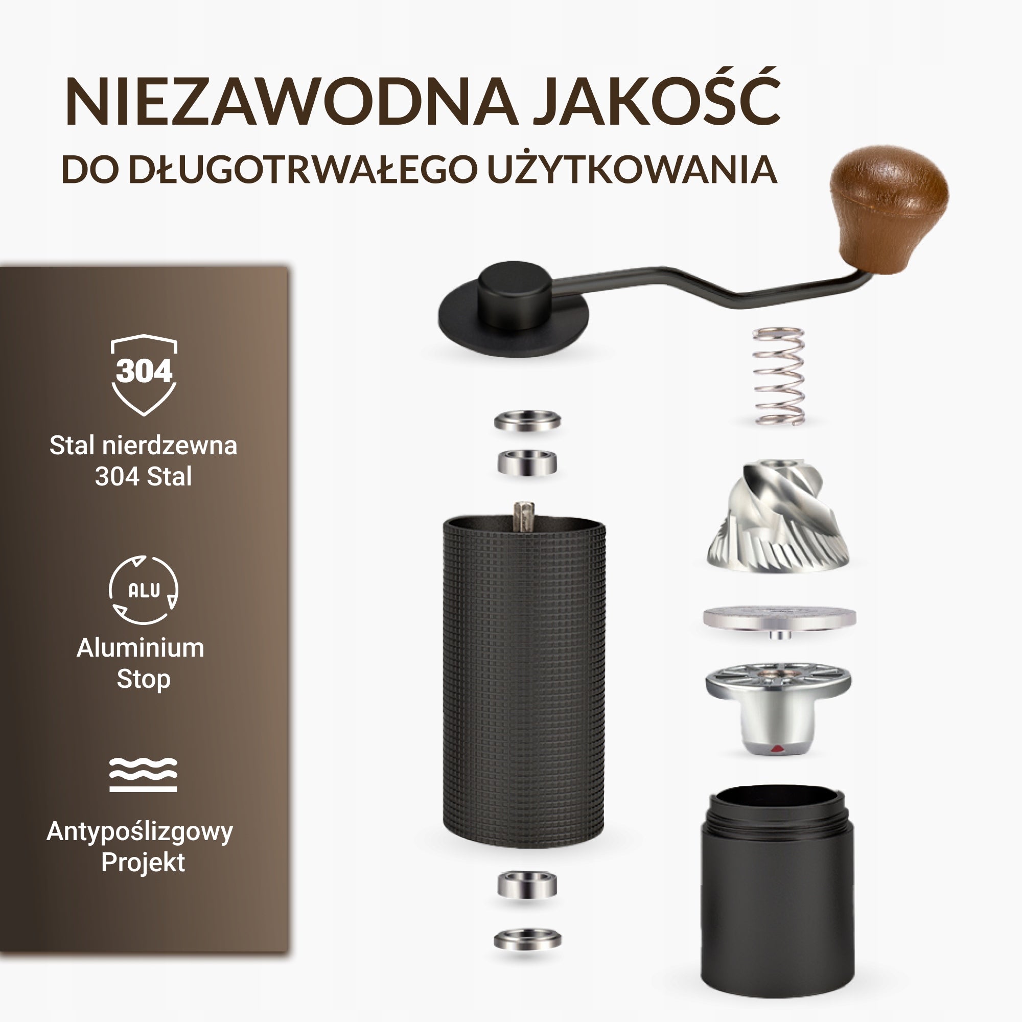 MANUAL COFFEE GRINDER ViO CM-02H PROFESSIONAL - TOP QUALITY BLACK Manufacturer code ViO-CM-02H-BLC