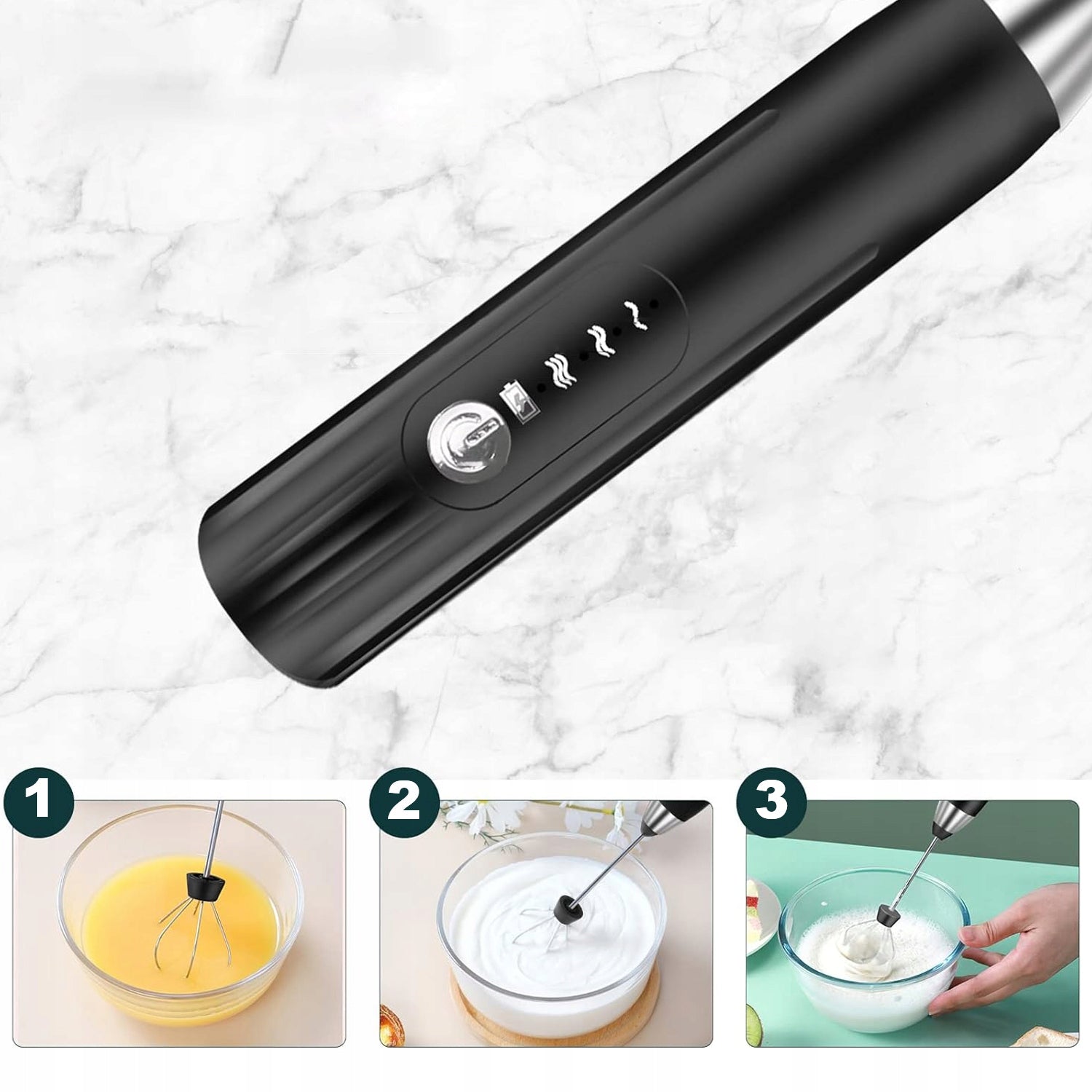 MANUAL FROTHER COFFEE MILK MIXER ELECTRIC MINI BLENDER + 2 TIPS Brand no brand