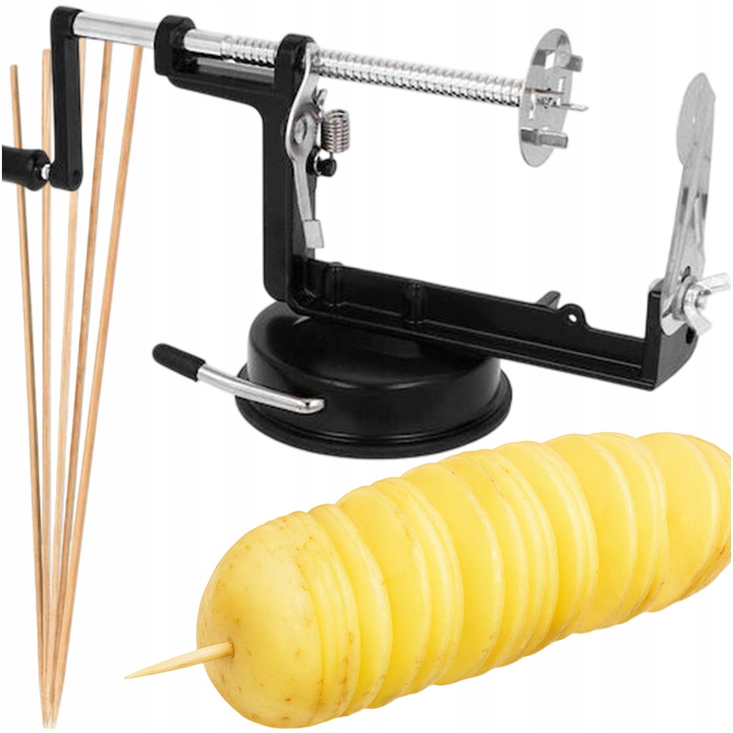 MANUAL MACHINE FOR SPIRAL FRIES POTATO DRILL WITH SUCTION CUP