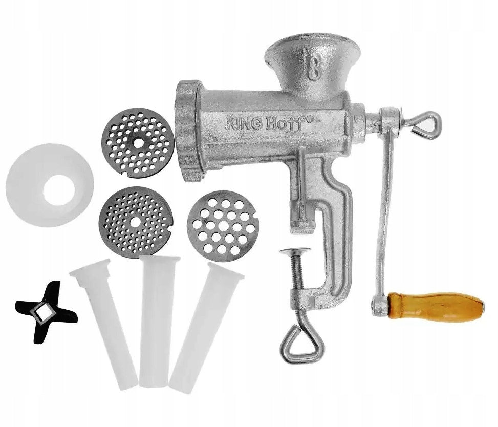 MANUAL MEAT GRINDER Cast Iron No. 8 Stuffer 3 Sita 3 Funnels Manufacturer code KH-1427
