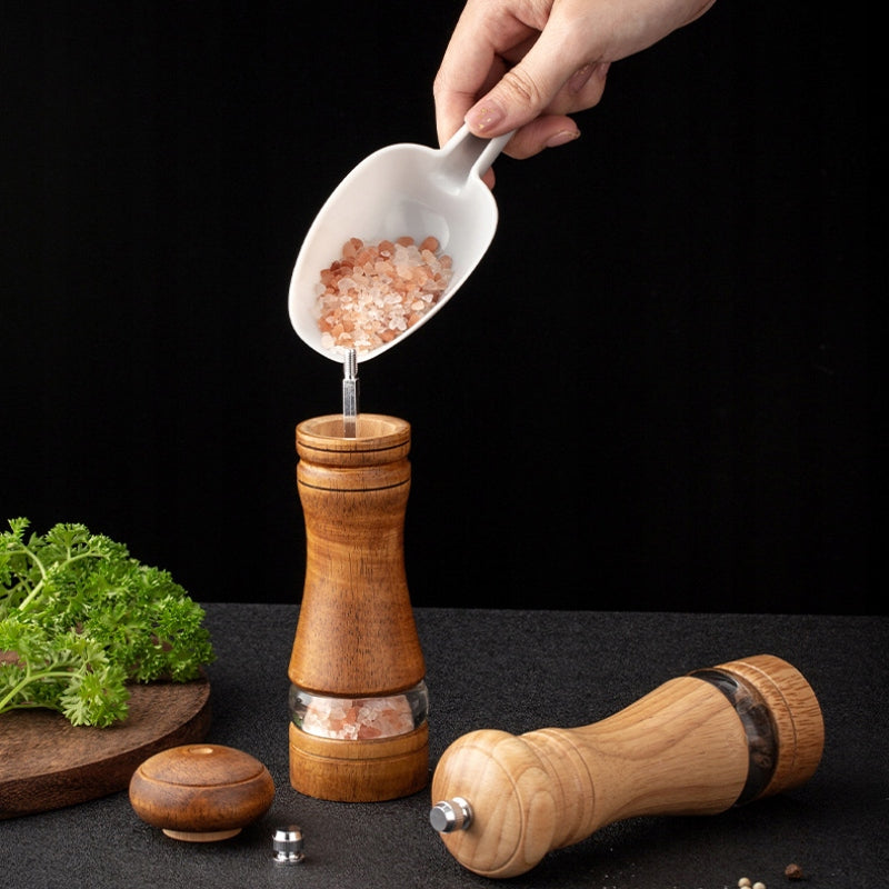 MANUAL SALT AND PEPPER GRINDER WOODEN 2 SET +base Brand no brand