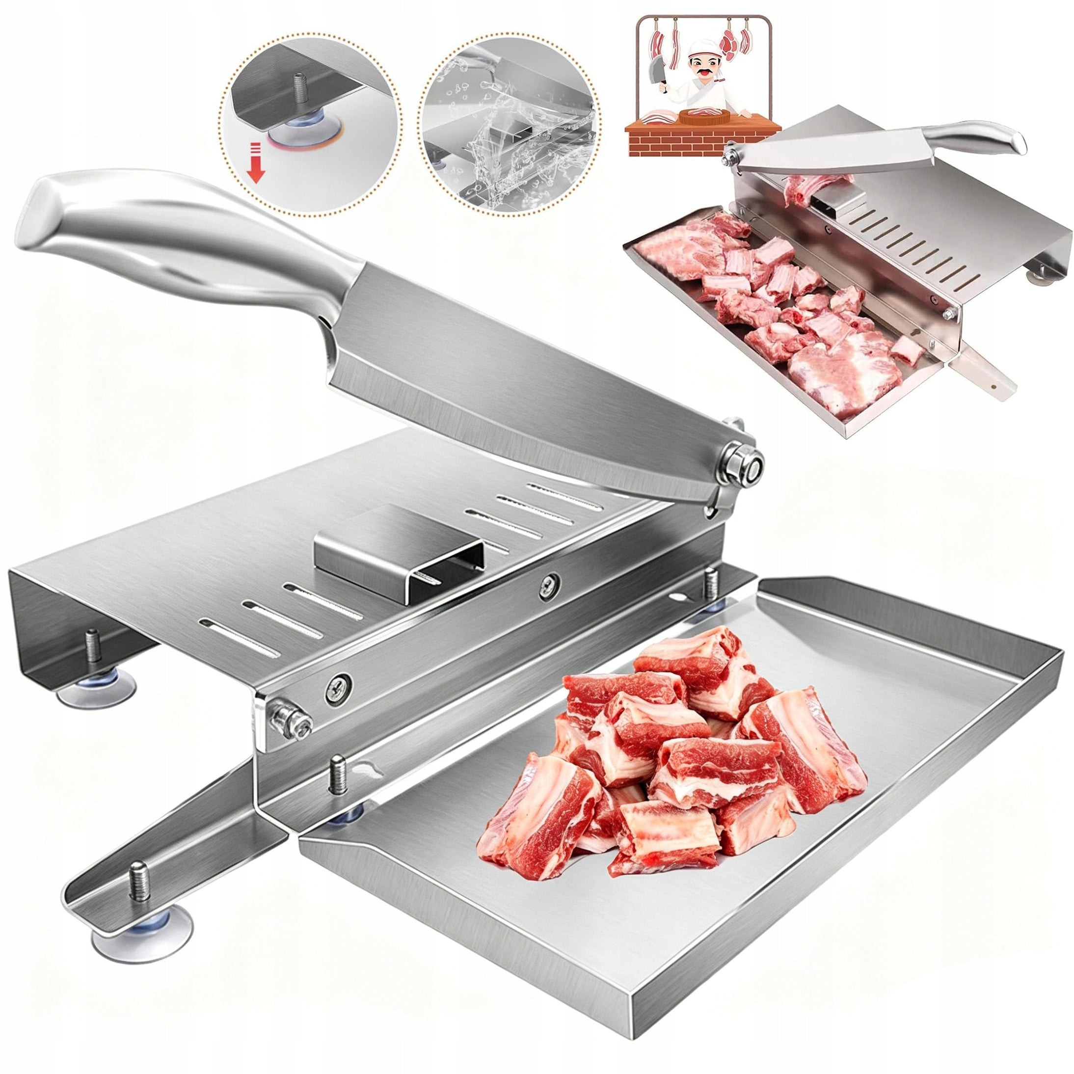 MANUAL SLICER FOR MEAT, MUTTON, VEGETABLES, FRUIT, MEAT, SAUSAGE, STEEL