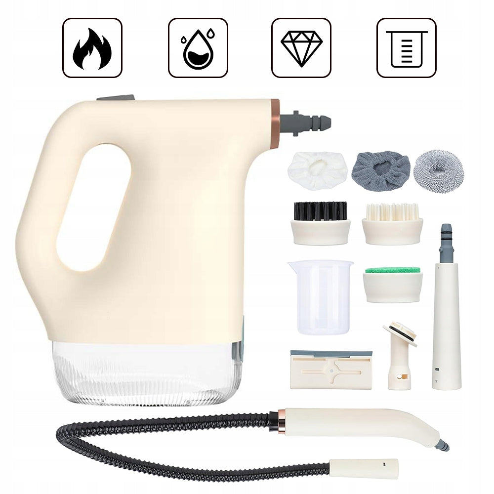 MANUAL STEAM CLEANER FOR UPHOLSTERY OF TILE CLEANING WINDOWS 12 ACCESSORIES Power 1200 W