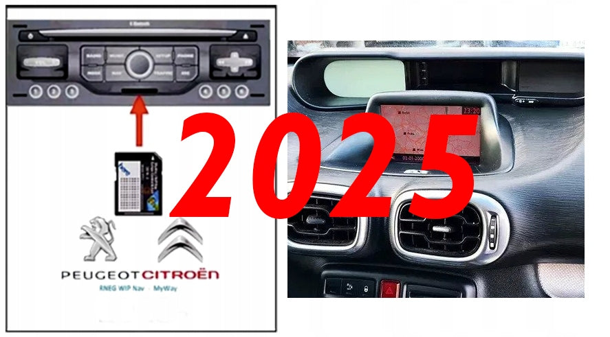 MAP FOR NAVIGATION CITROEN C3 PICASSO 2025 EUROPE EAST AND WEST RNEG RADAR