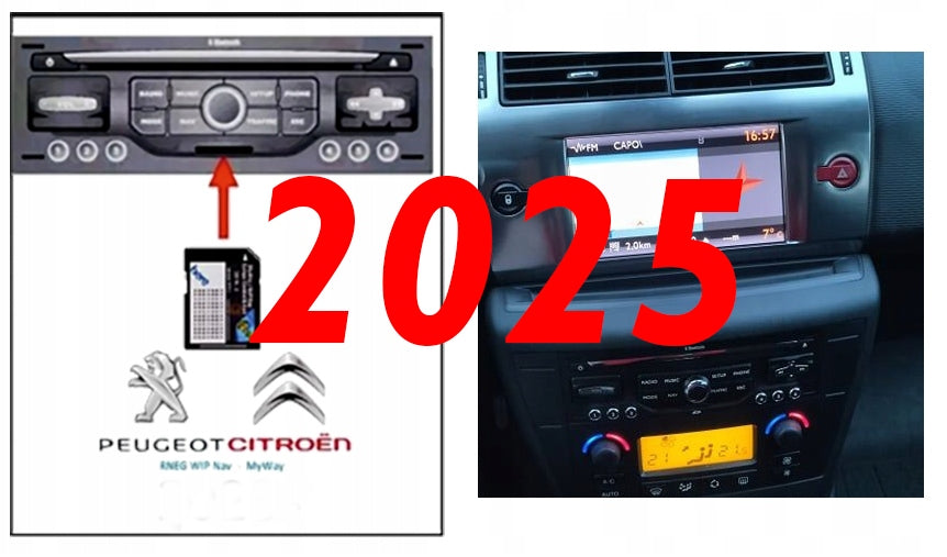 MAP FOR NAVIGATION CITROEN C4 2025 RNEG EUROPE EAST AND WEST RADARS
