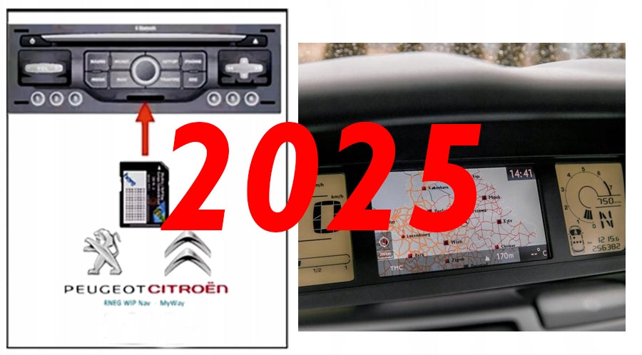 MAP FOR NAVIGATION CITROEN C4 PICASSO 2025 EUROPE EAST AND WEST RNEG RADAR