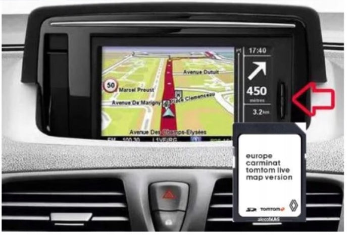 MAP GPS CARD TOMTOM CARMINAT LIVE RENAULT 11.25 2024/2025 + SPEED CAMERAS