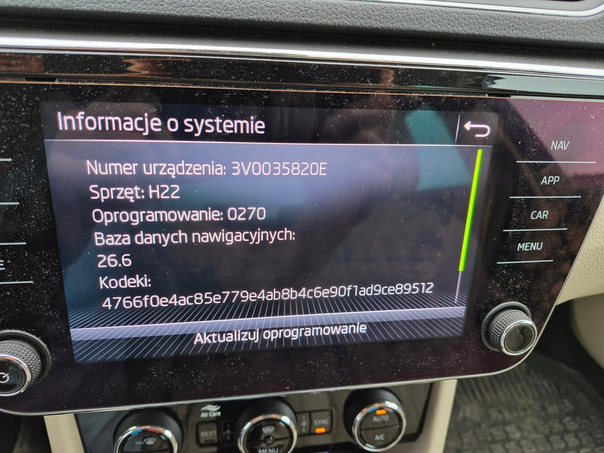 MAP INFOTAINMENTM MIB3 2026 FOR SKODA FABIA SUPERB OCTAVIA KODIAQ KAMIQ Manufacturer code MAPA INFOTAINMENTM MIB3 2026 DLA SKODA