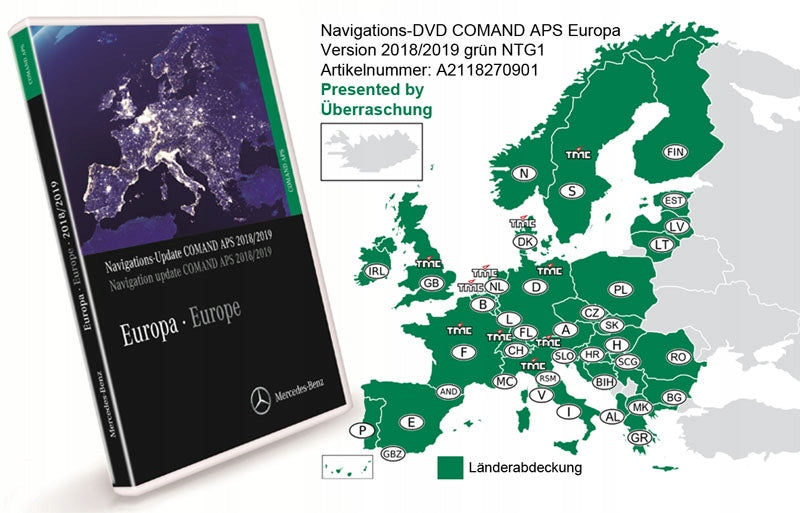 MAP NAVIGATION MERCEDES NTG1 2019 v19 W211 E S211 Manufacturer code NTG1MERC