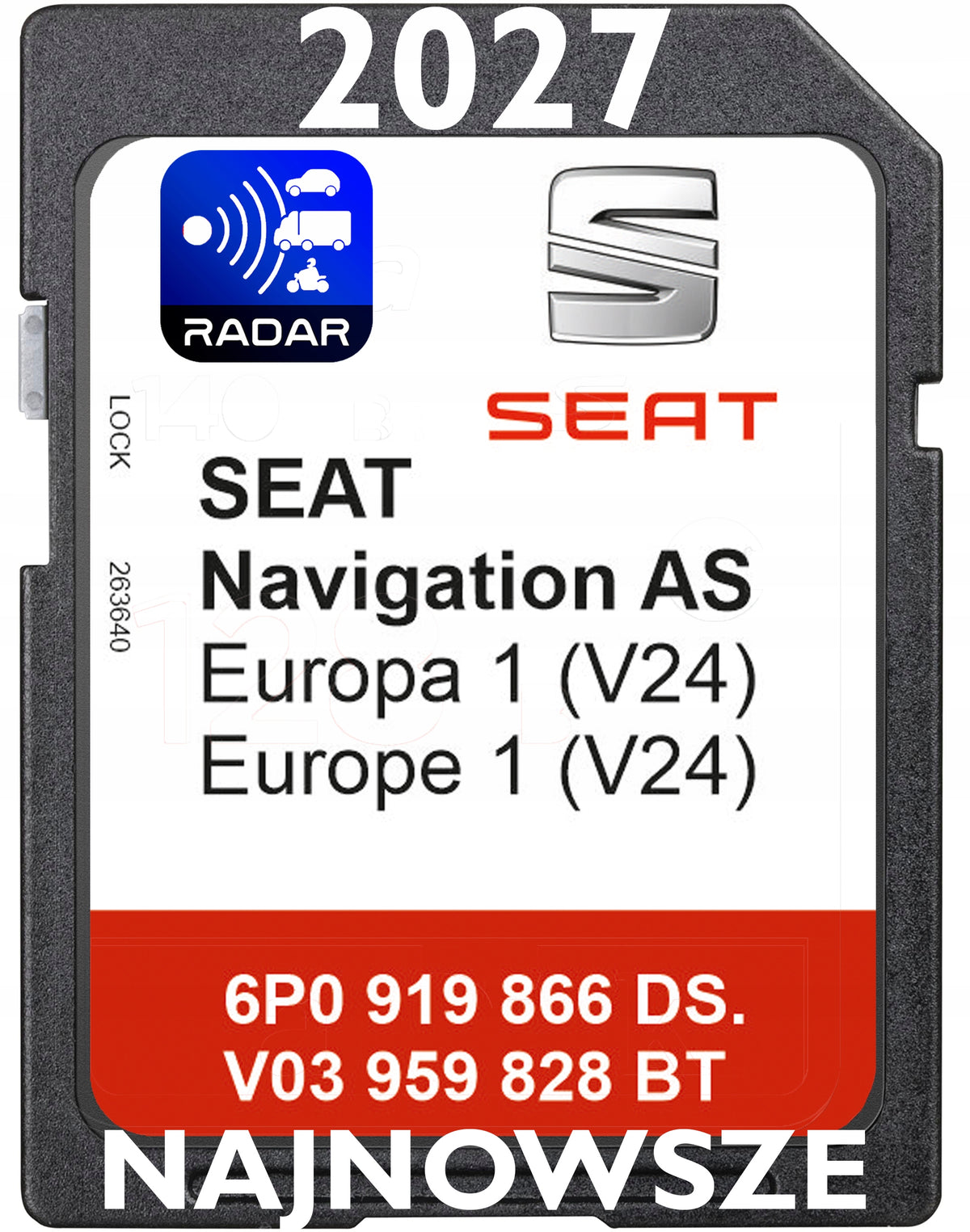 MAP SD GPS CARD SEAT 2027 V24 EU 6PO MIB2 ATECA ARONA IBIZA LEON TOLEDO