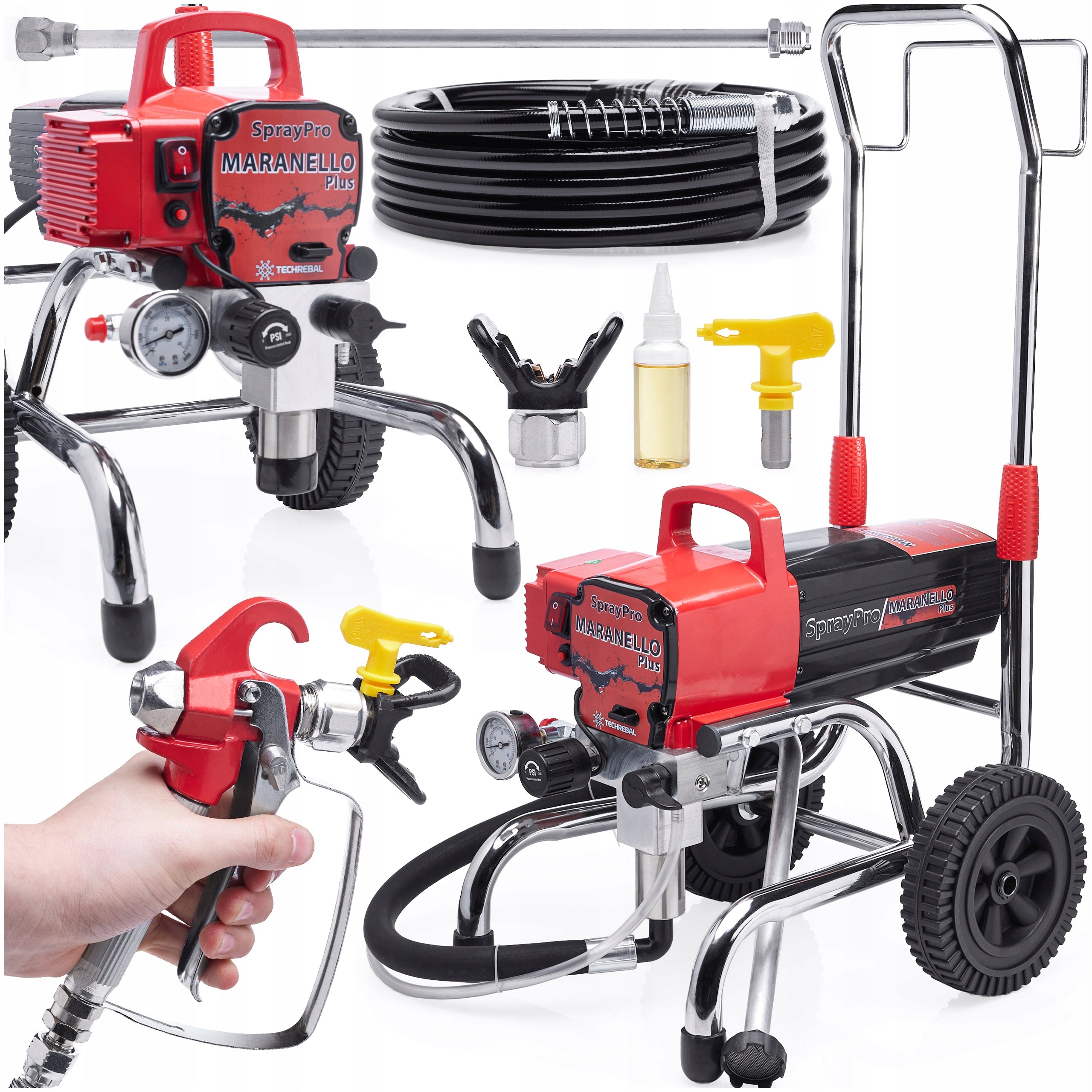 MARANELLO HYDRODYNAMIC PISTON PAINT SPRAYER + 2,4L/MIN 2000W HOSE 13M
