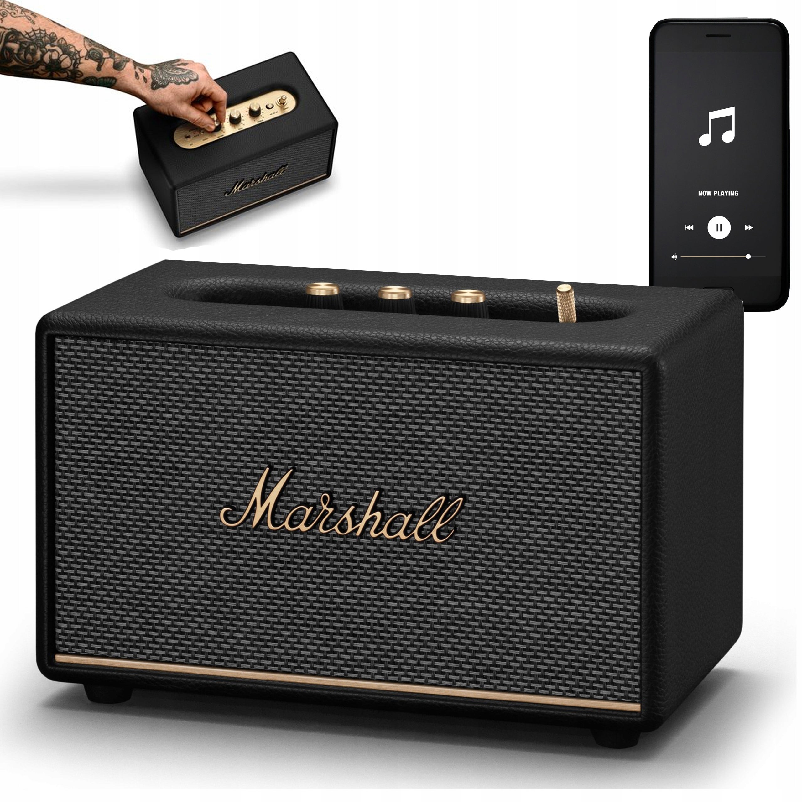 MARSHALL BLUETOOTH SPEAKER ACTON III BLACK CLASSIC RETRO VINTAGE DESIGN