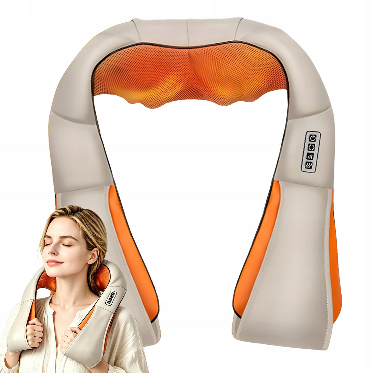MASAŻER DO SZYI KARKU PLECÓW CIAŁA PODGRZEWANY PAS MASUJĄCY SHIATSU PRO +