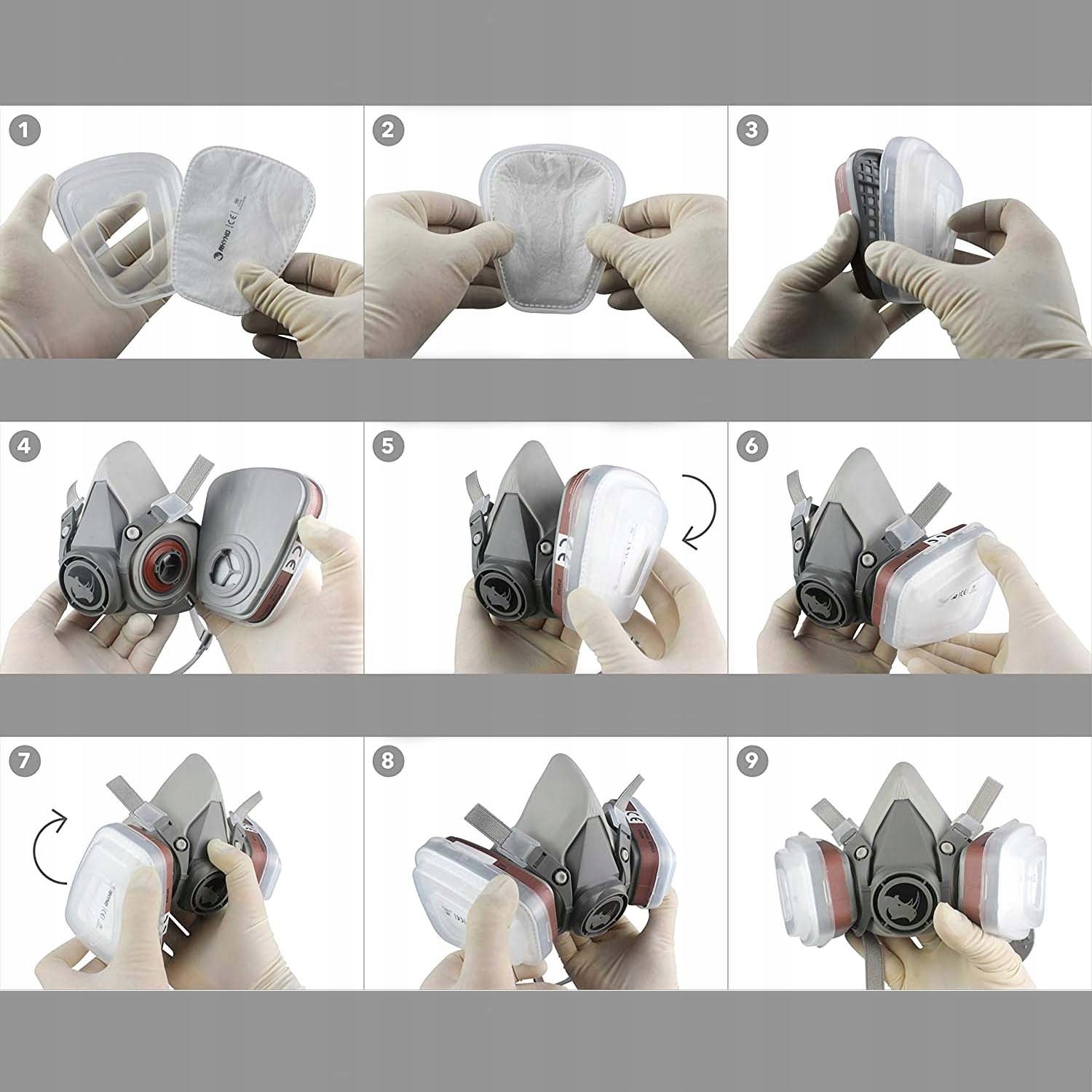 MASK PAINTER HALF MASK FILTERING, HALF MASK REUSABLE Packaging status original
