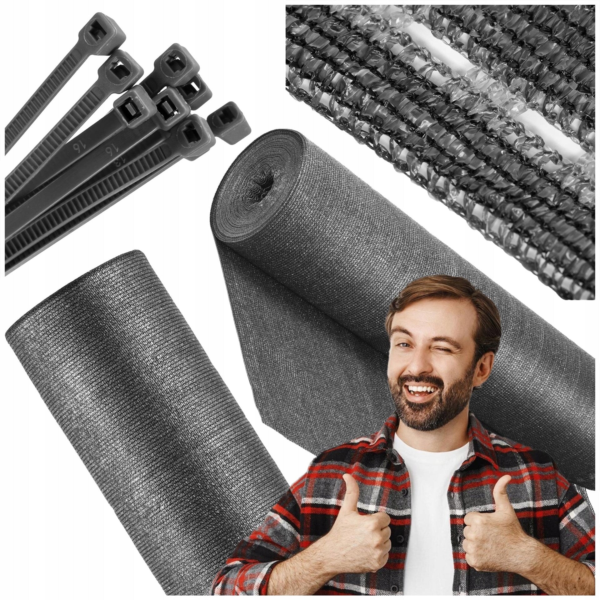 MASKING SHADING MESH 1,5x10m FENCE COVER 95% + UV Product weight with unit packaging 0 kg