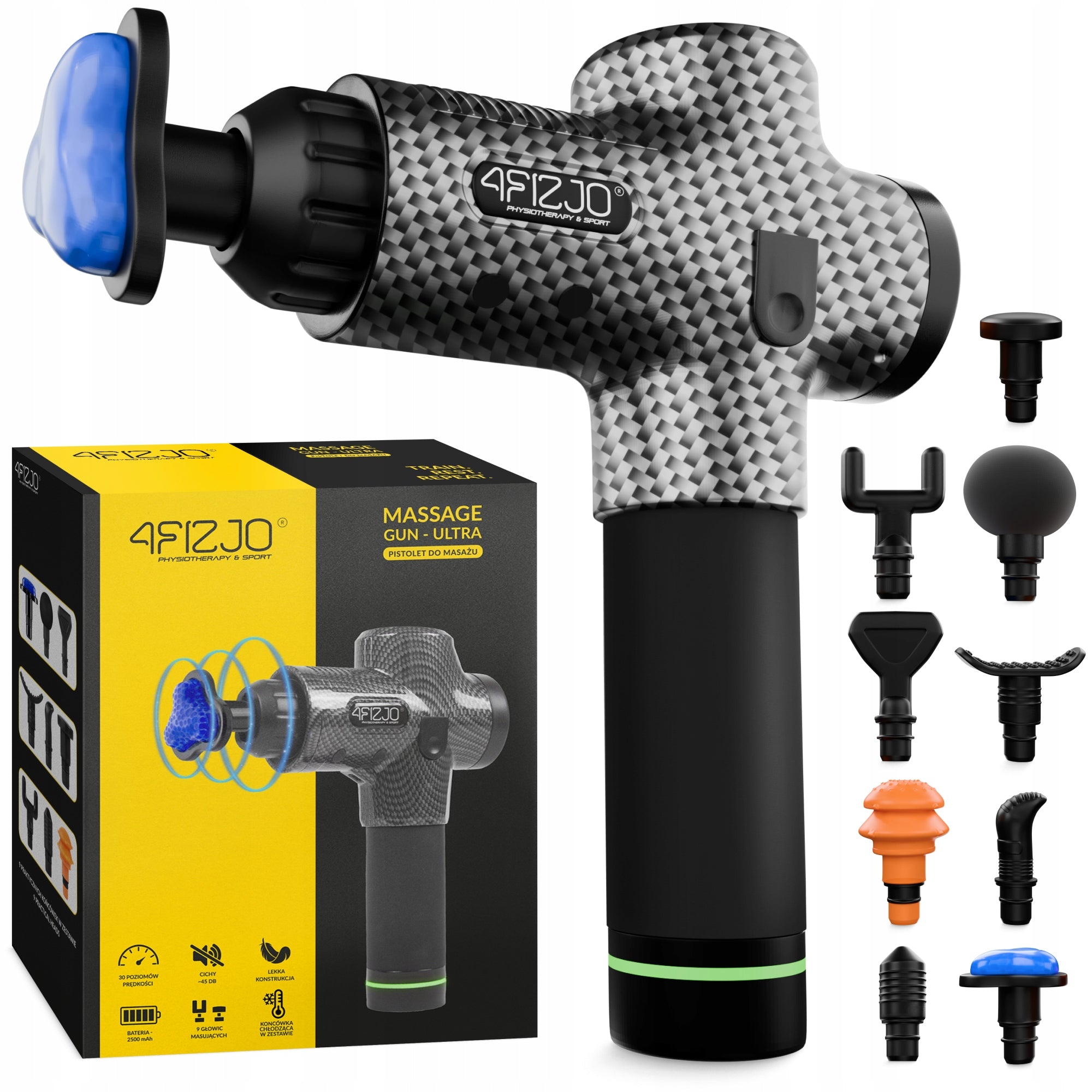 MASSAGE GUN 9 TIPS MASSAGE GUN BACK FEET MUSCLES REGENERATION