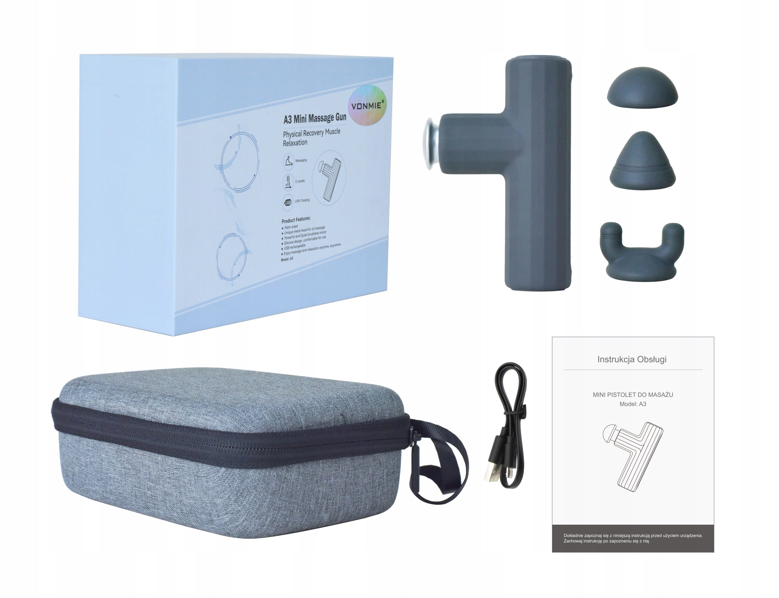 MASSAGE GUN VONMIE A3 MINI MASSAGE GUN FOR NECK BACK BODY Medical device no