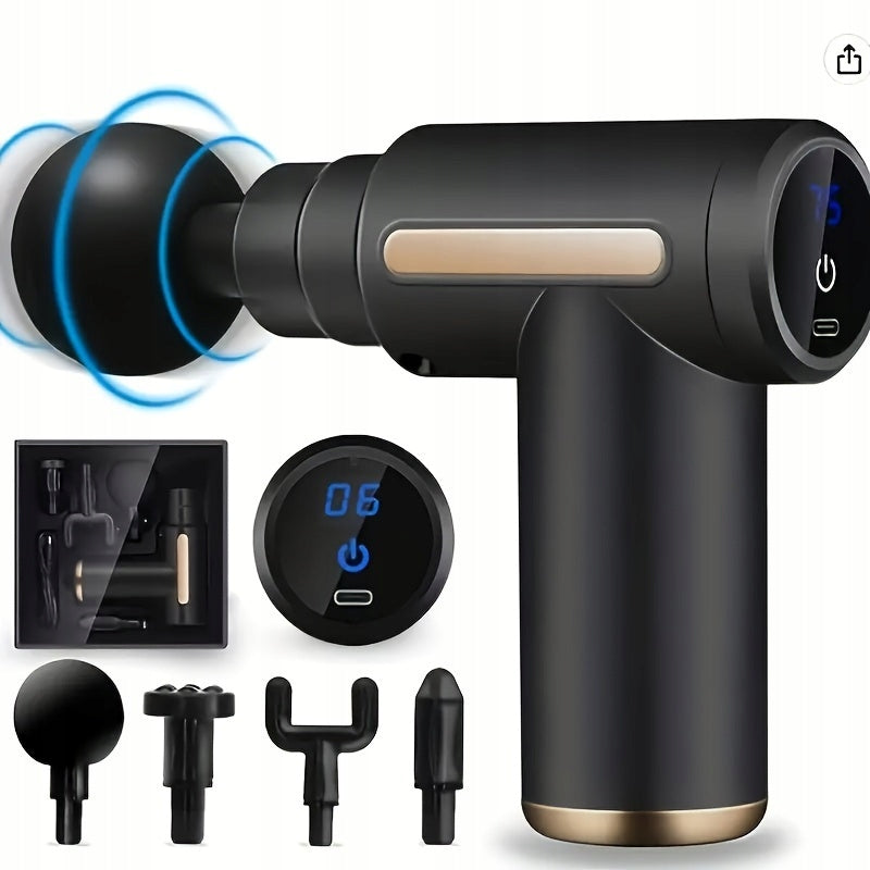 MASSAGE GUN WIRELESS VIBRATING MASSAGER +4 BODY BACK TIPS Manufacturer code MASAŻER