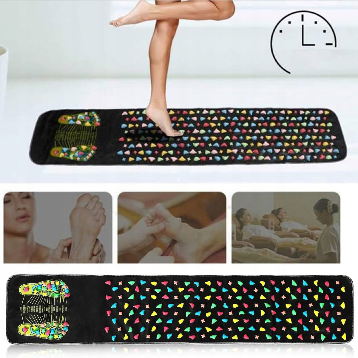 MASSAGE MAT CORRECTIVE MASSAGING ON FLAT FEET FOLDING 175X35 CM Product width 35 cm