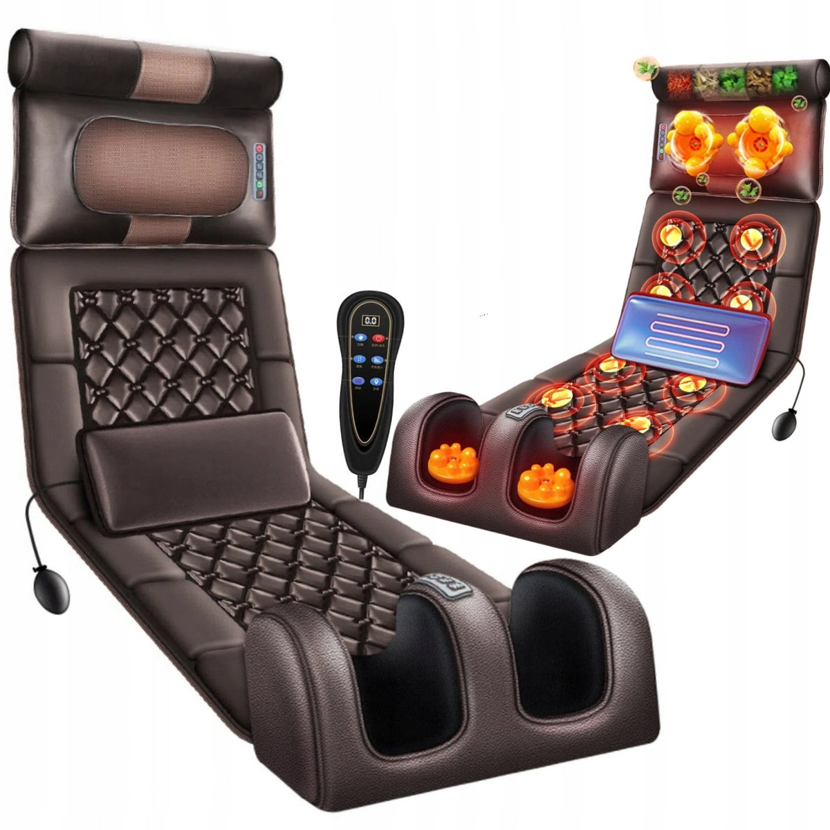 MASSAGE MAT MASSAGE MATTRESS FOR ARMCHAIR SPINE LEG HEATED 160 CM