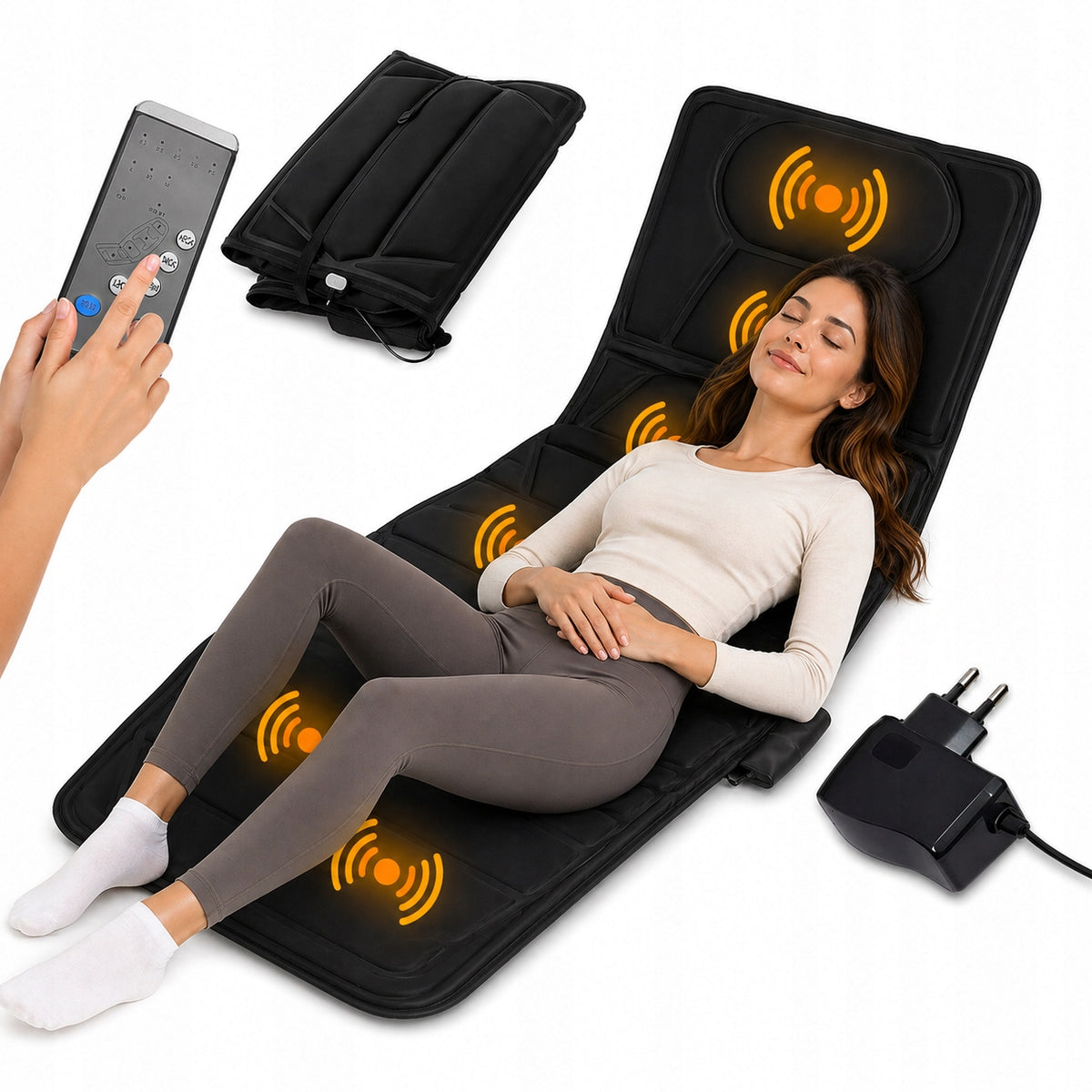 MASSAGE MAT VIBRATING MASSAGE MATTRESS FOR BED ARMCHAIR 12 MOTORS REMOTE CONTROL Manufacturer code 15347