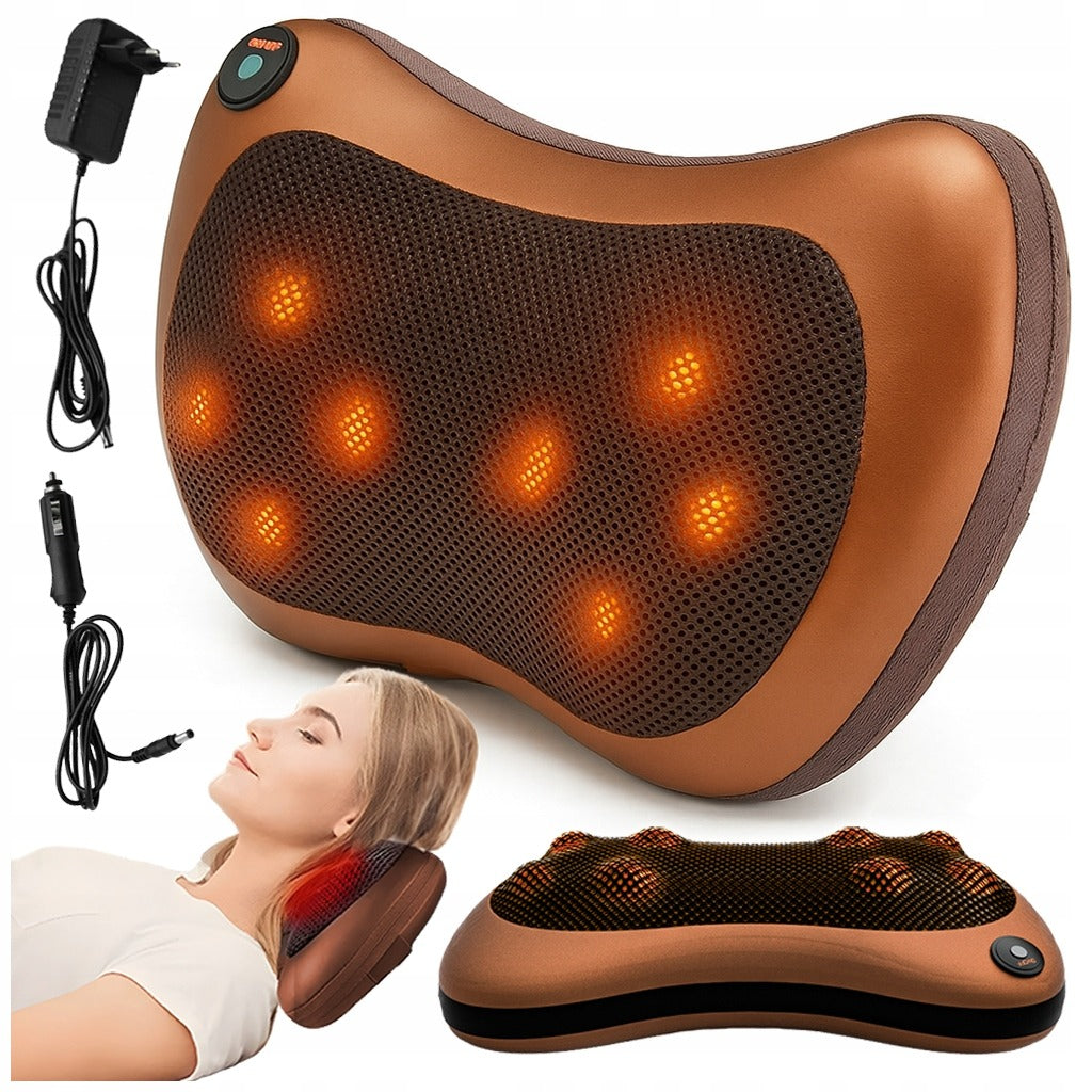 MASSAGE PILLOW FOR NECK BACK SHOULDERS BODY LEGS SHIATSU MASSAGER