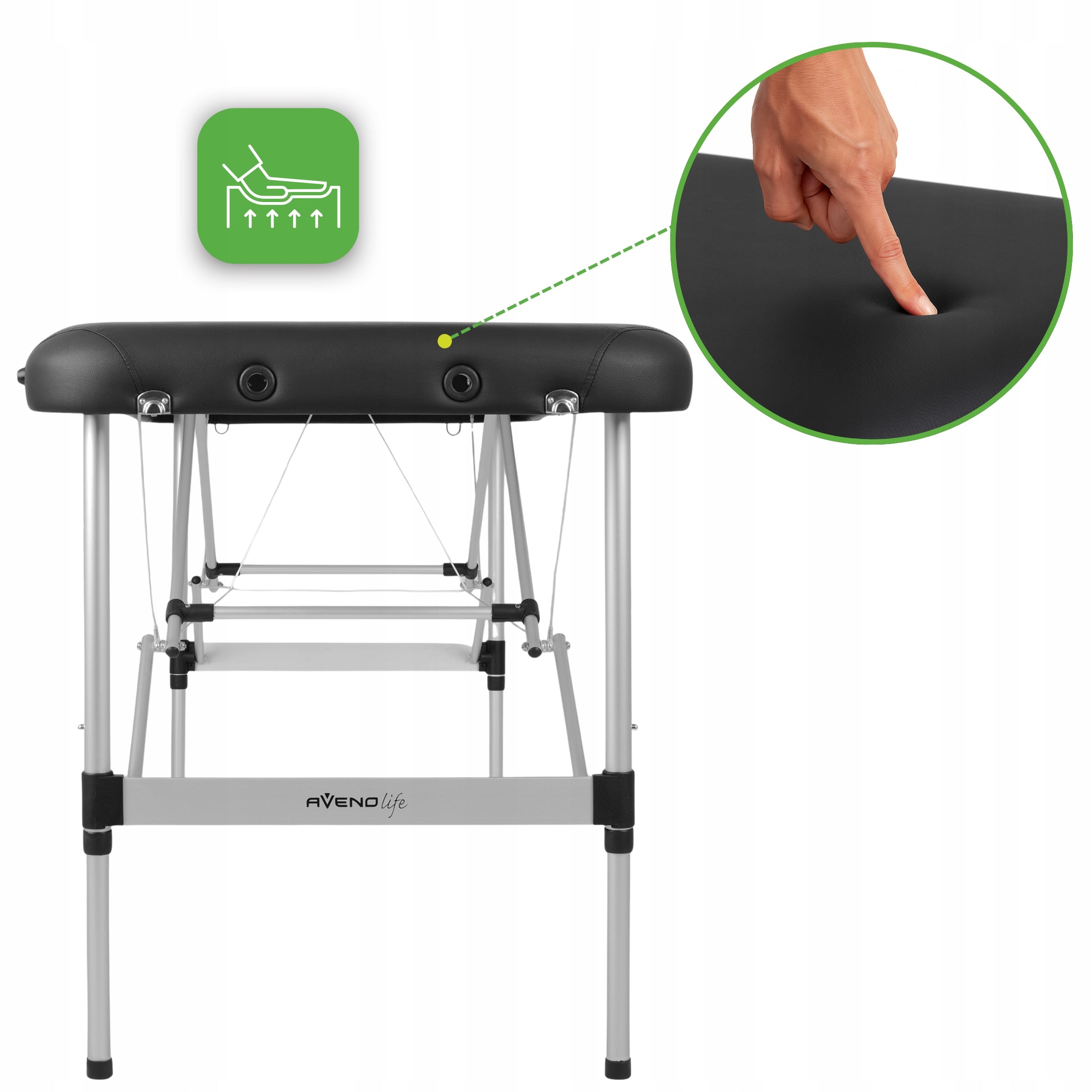 MASSAGE TABLE FOLDING PORTABLE ALUMINUM 3 SEGMENTS ADELE 70 CM BLACK Kind folding table