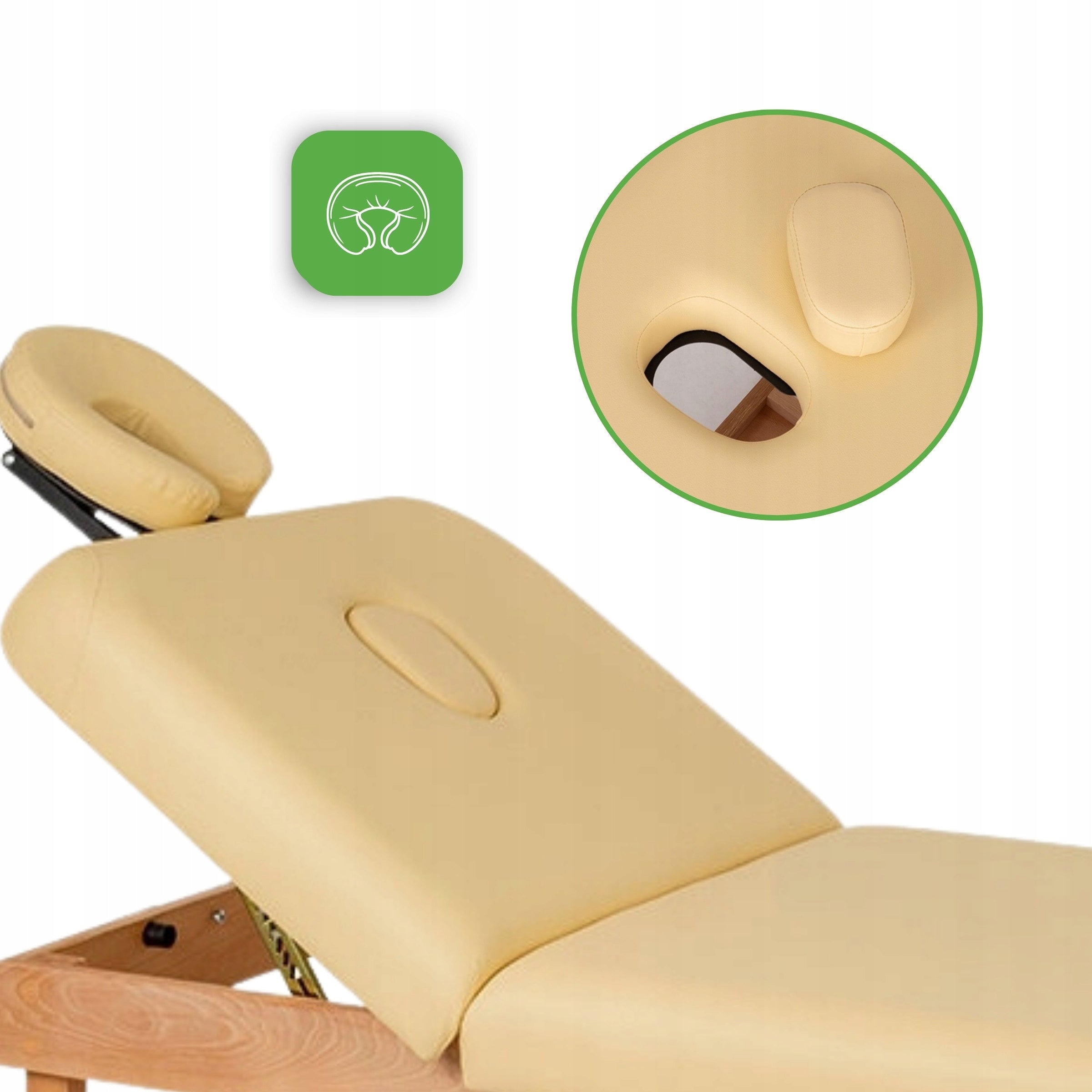 MASSAGE TABLE WOODEN COUCH 2SEGMENTS SHELF ADJUSTABLE FOAM 6CM HABYS Kind couch