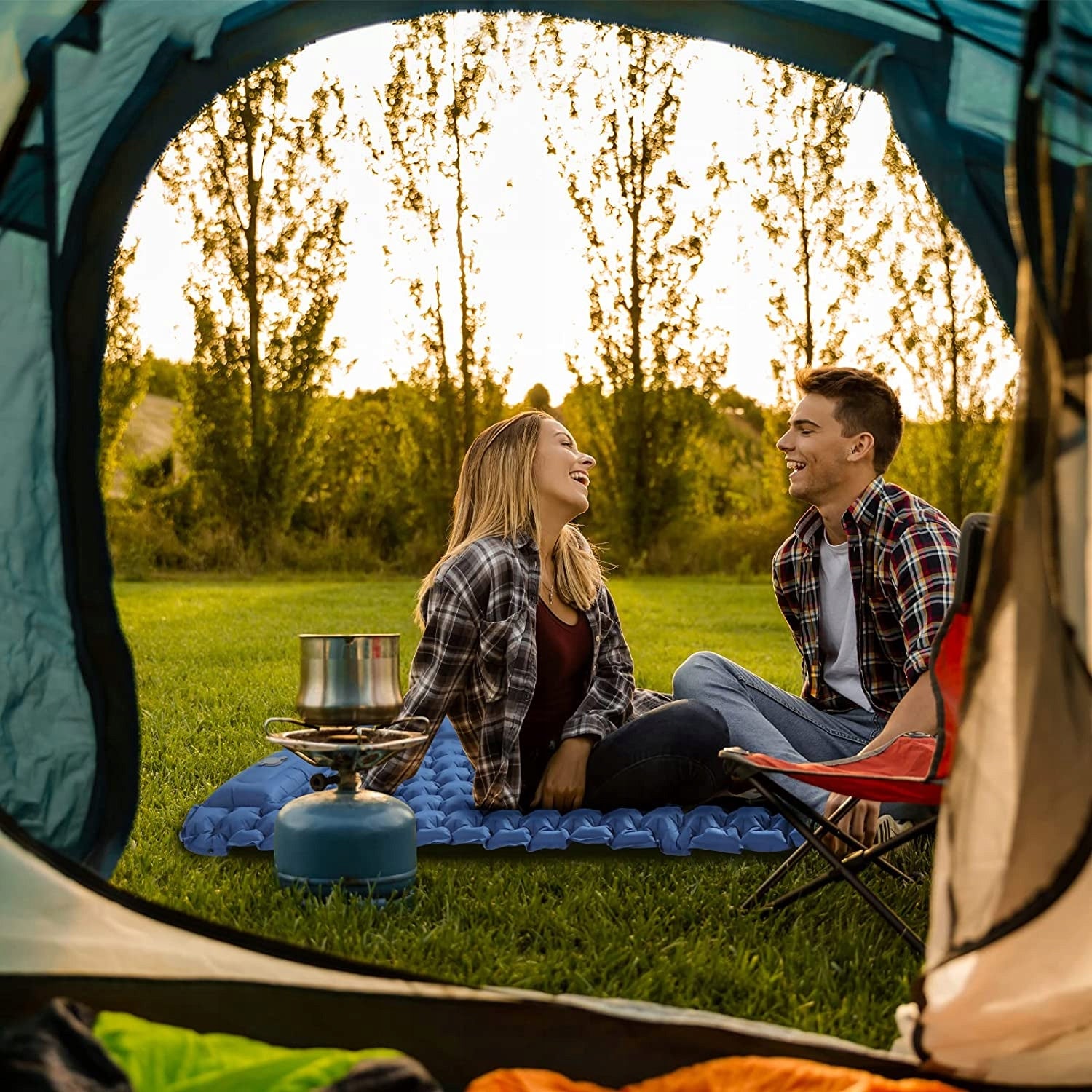 MAT CAMPING MAT FOR 2 PEOPLE MATTRESS LARGE SELF-INFLATING Manufacturer code KDV-B4B202-BL