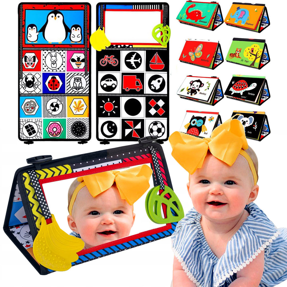 MAT SENSORY TOY FOLDING MIRROR FOR CHILDREN INFANTS CONTRAST