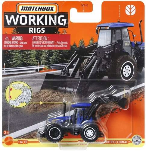 MATCHBOX WORKING RIGS NEW HOLLAND BIODIRECTIONAL METAL TRACTOR MATTEL