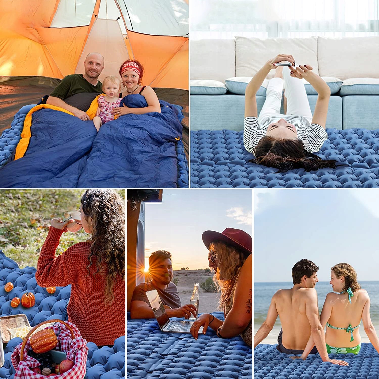 MATTRESS INFLATABLE DOUBLE BED TREKKING CAMPING MAT 120x200x6cm Manufacturer code Materace