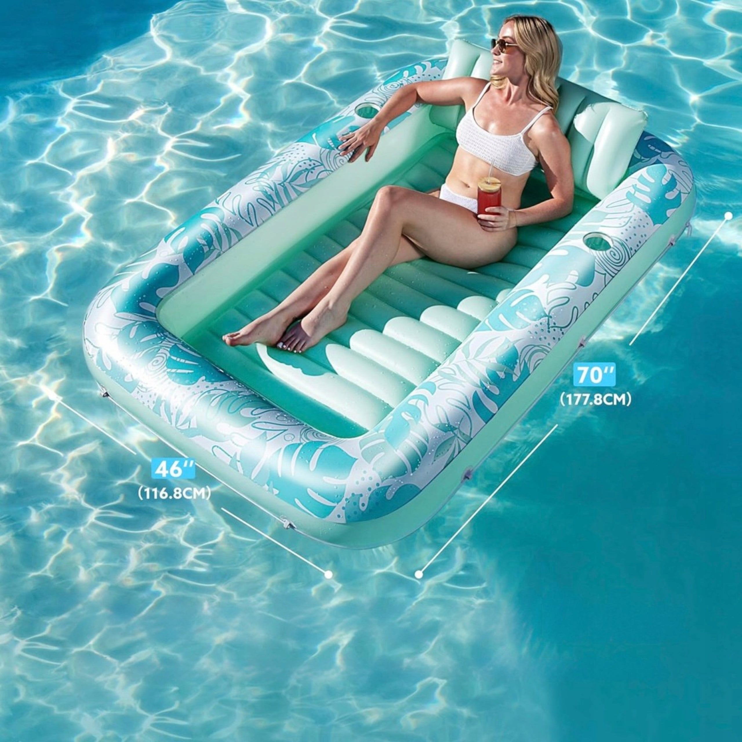 MATTRESS SWIMMING POOL SUN LOUNGER WITH PILLOW INFLATABLE FOR WATER 4IN1! Manufacturer code materac wodny do opalania premium nowoczesny
