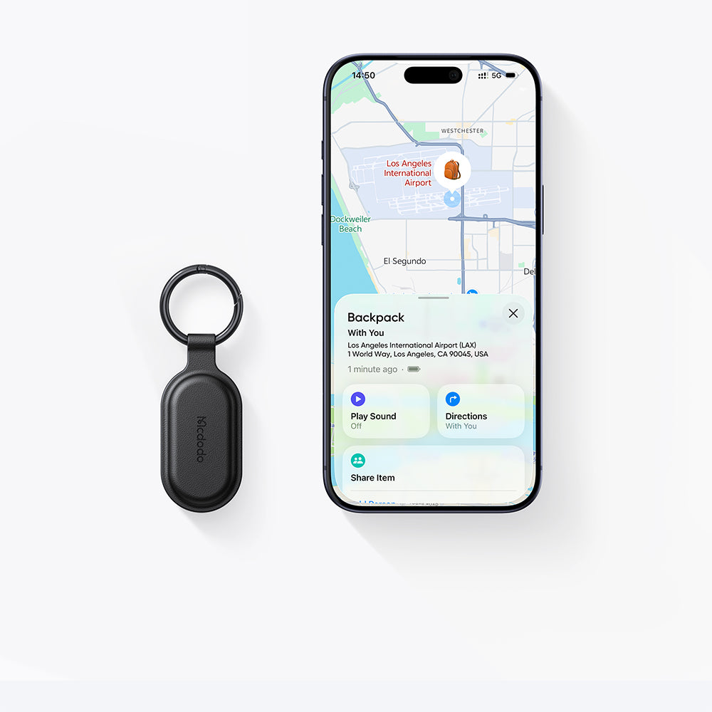 MCDODO MINI GPS LOCATOR FOR CAR BIKE KEYS TO APPLE FIND MY BLACK Packaging status original