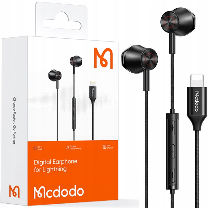 MCDODO WIRED EARBUDS WITH MICROPHONE FOR LIGHTNING IPHONE 13 14
