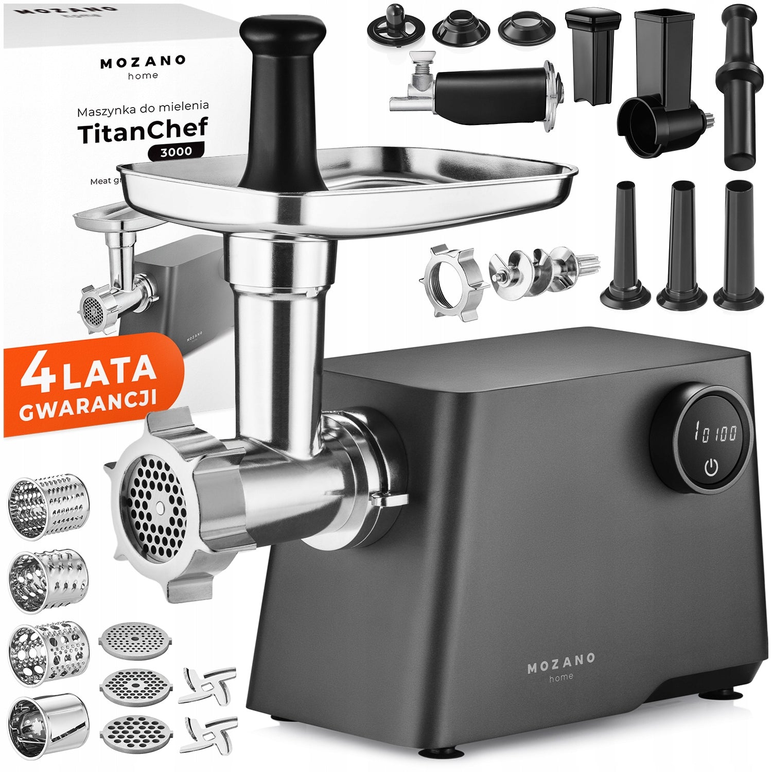 MEAT GRINDER 6in1 METAL SHREDDER 31 ELEMENTS TITANCHEF 3000