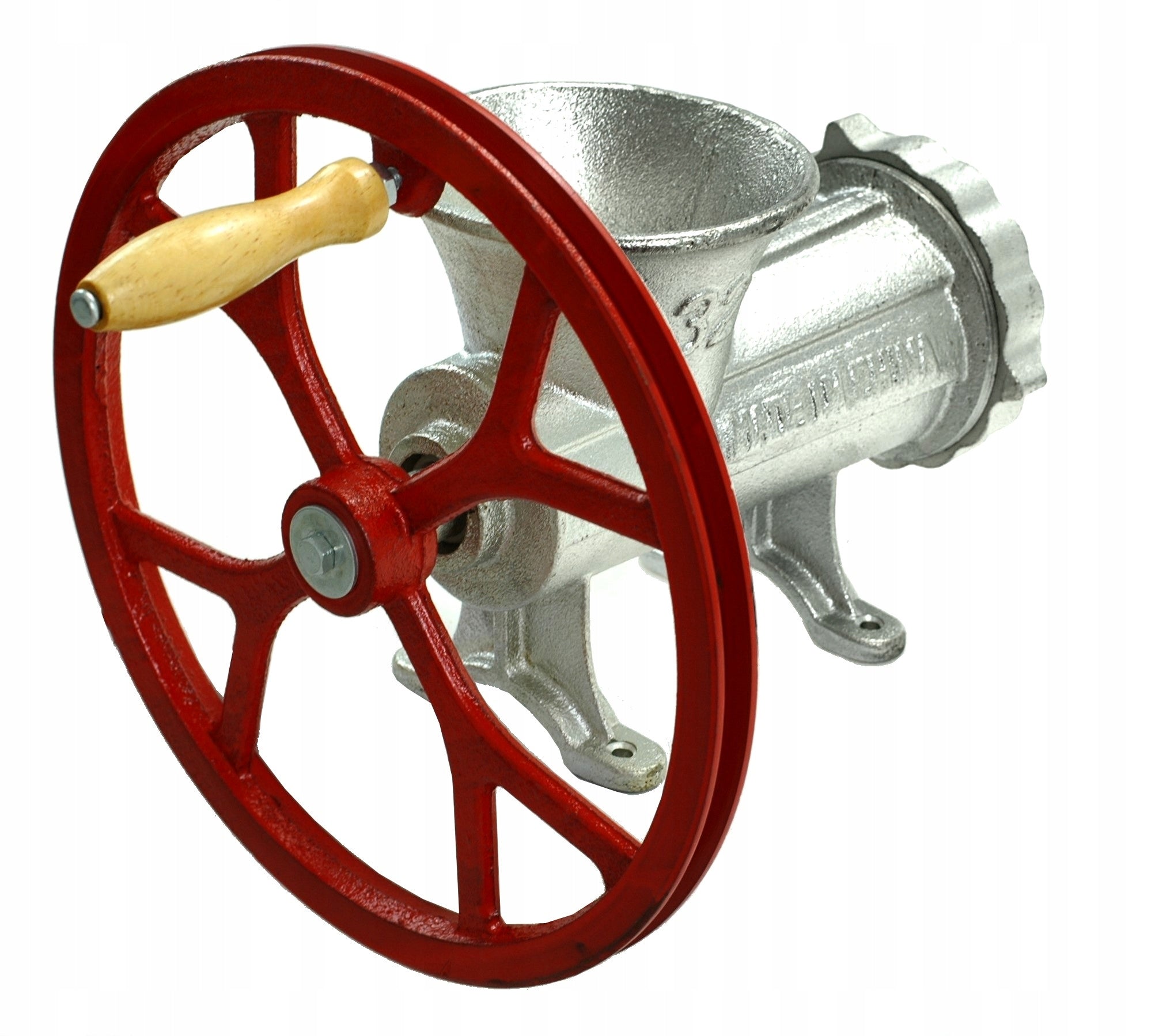 MEAT GRINDER No. 32 Funnel Wheel Stuffer 4 sieves Brand MR