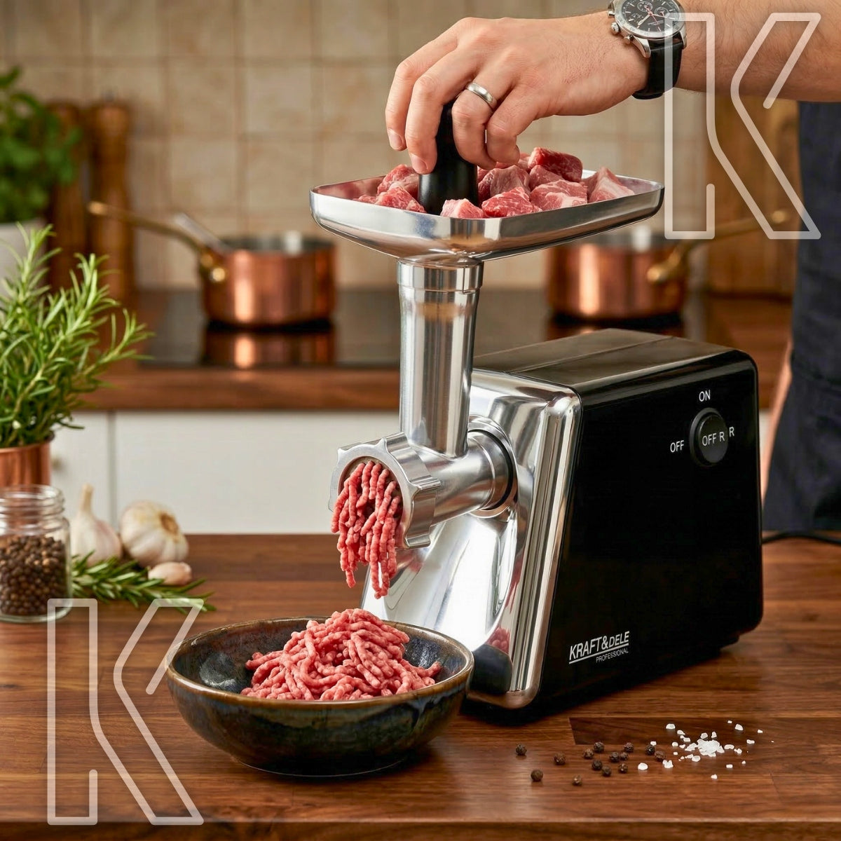 MEAT GRINDER SHREDDER SAUSAGE MAKING MACHINE 2200W Grinding efficiency 3 kg/min