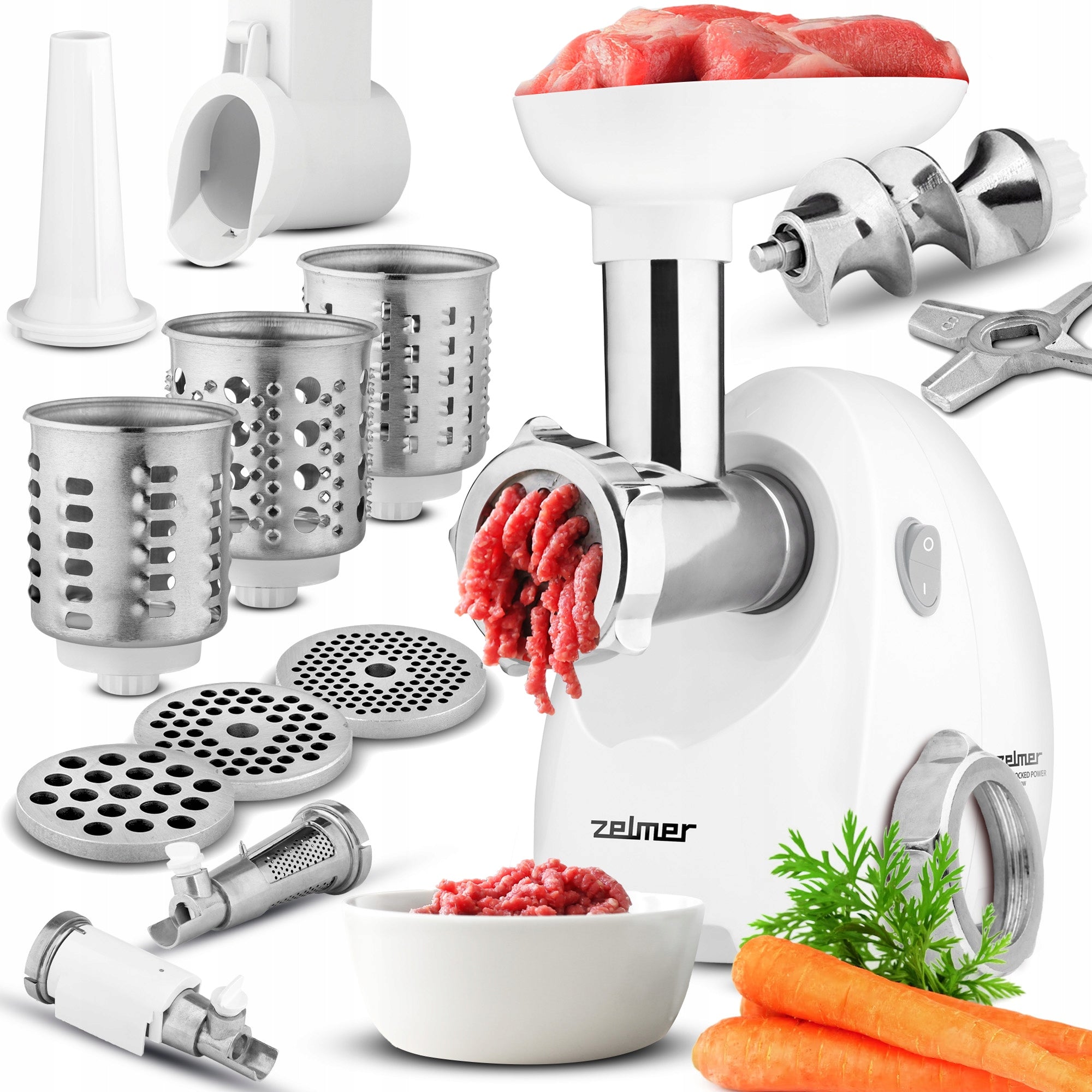MEAT GRINDER ZELMER SHREDDER SOFT FRUIT JUICER
