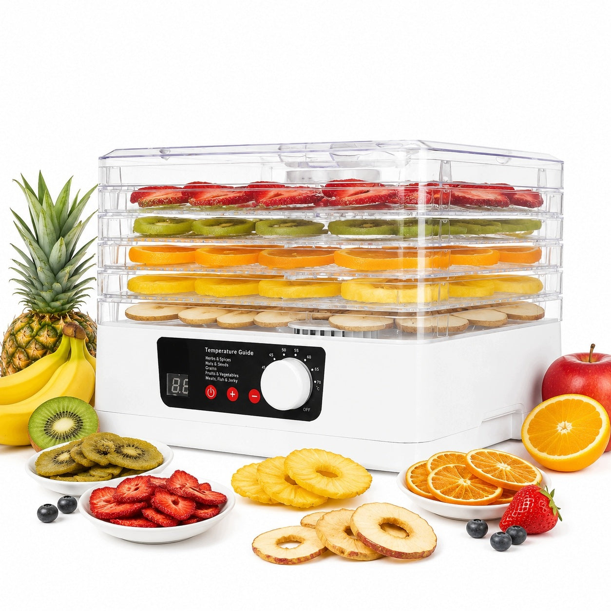 MEAT HERB FRUIT MUSHROOM DRYER 350W 5 SIT TEMPERATURE CONTROL XXL Packaging status original
