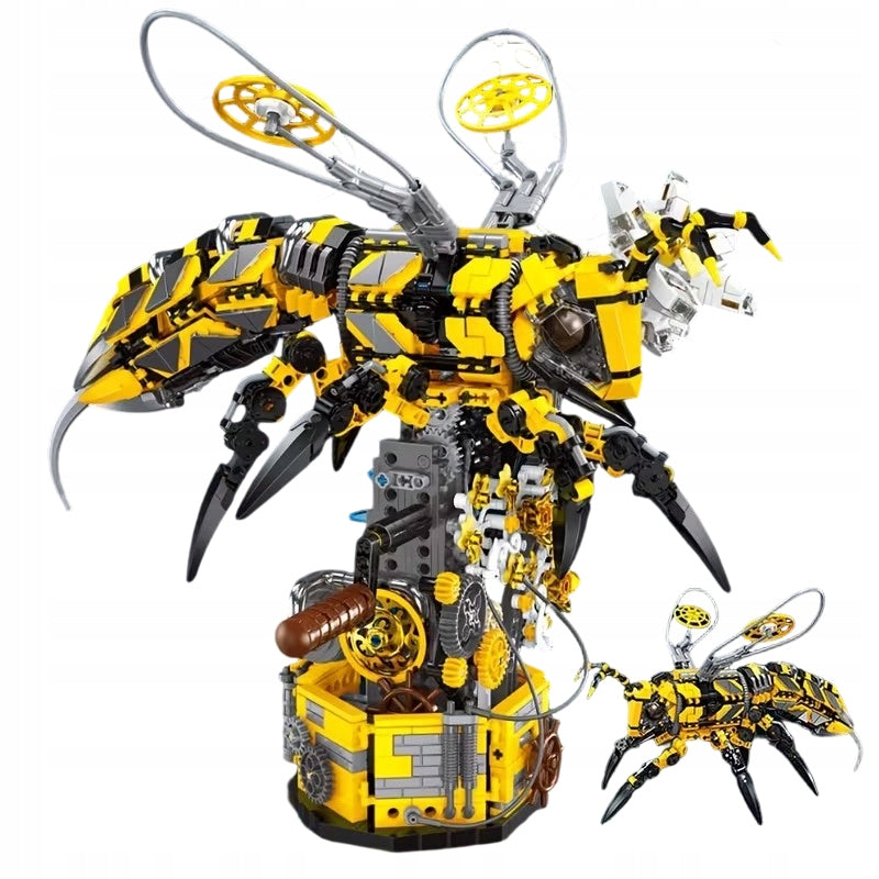 MECHANICAL BEE BLOCKS 1698 PARTS WITH MOVABLE LEGS YELLOW-BLACK
